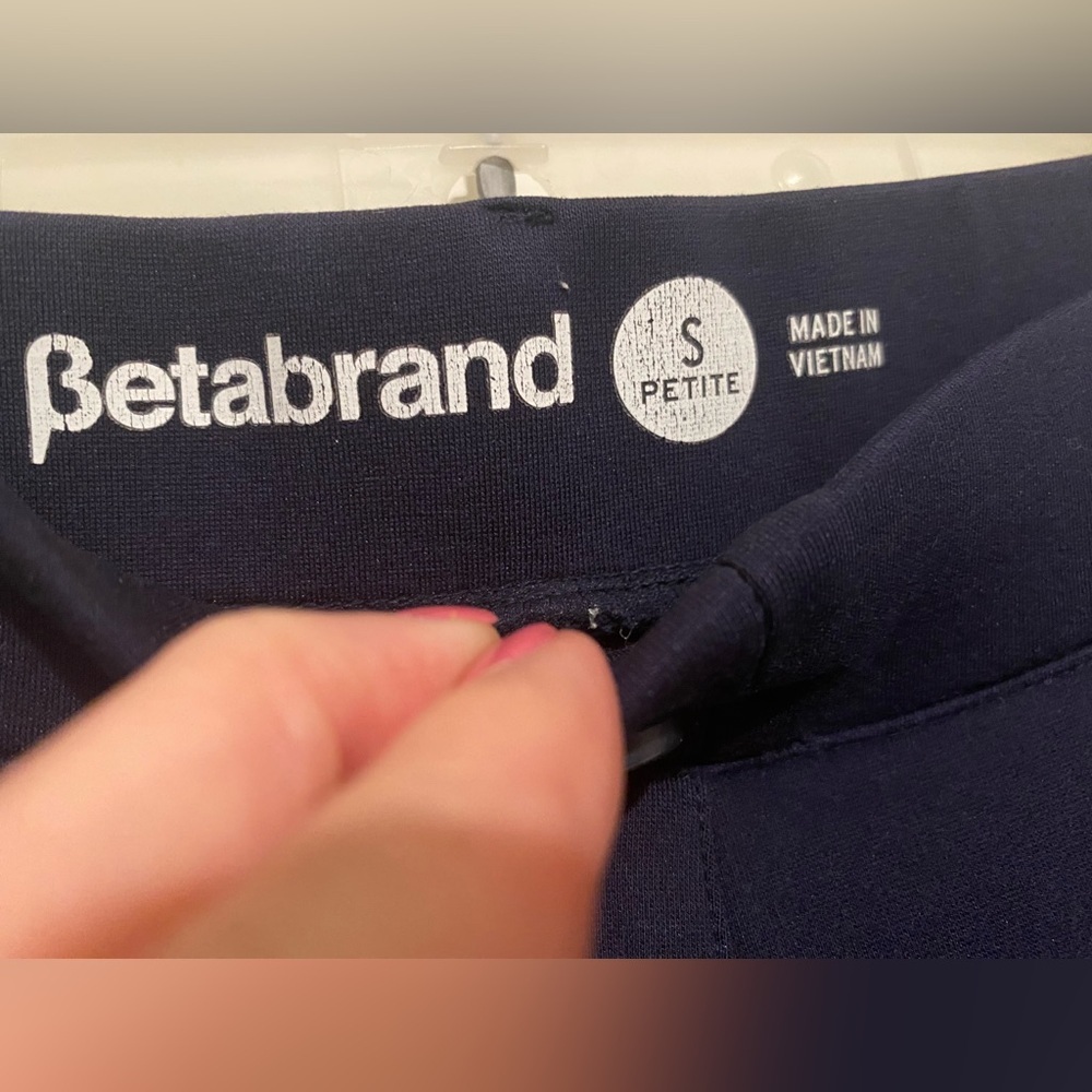Betabrand Women's Classic Dress Pant Yoga Pant Straight Leg Navy Petite Small - Picture 3 of 6